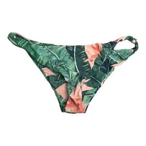 Mumu Barbie tropical palm print cheeky bikini bottoms low waist Large NWOT